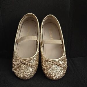 Gold Glitter Kids Ballet Flats